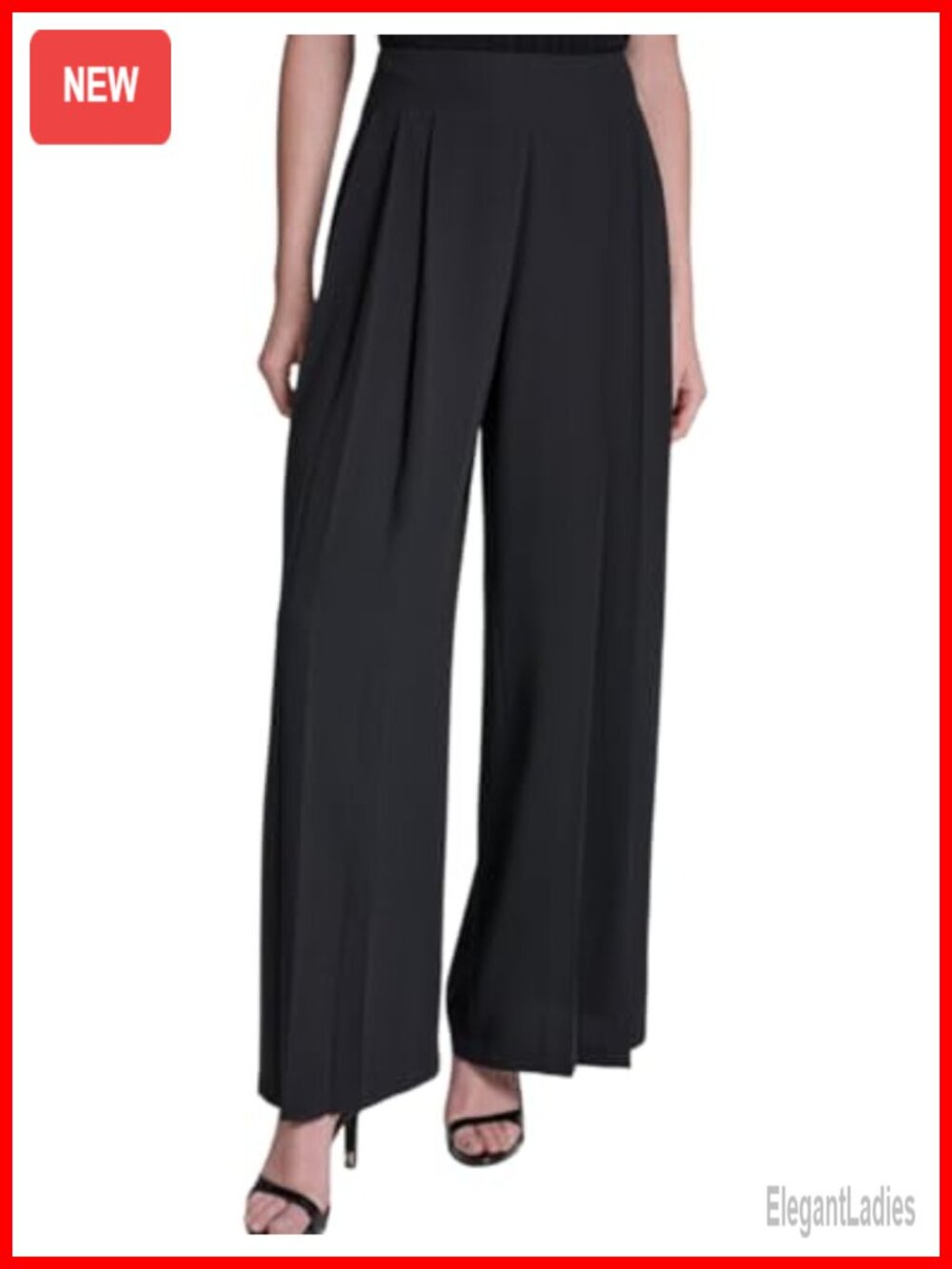 Wide Leg Pull On Pleated Palazzo Pants Business Casual Travel